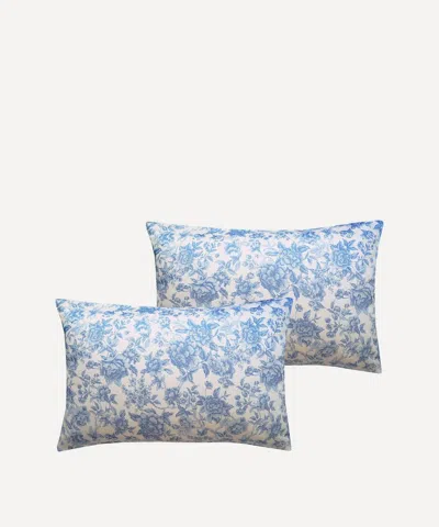 Coco & Wolf Regency Trail Ardington Cotton Sateen Pillowcases Set Of Two In Blue
