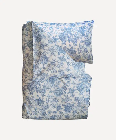 Coco & Wolf Regency Trail Ardington Cotton Sateen Single Duvet Set In Blue