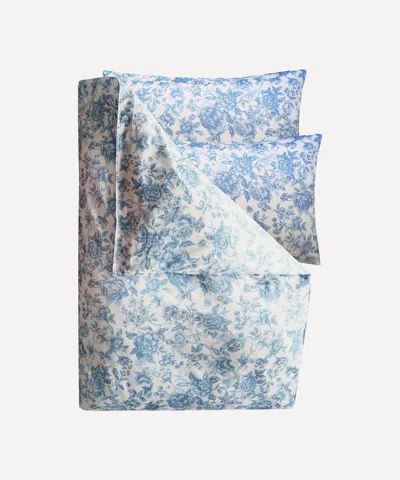 Coco & Wolf Regency Trail Ardington Cotton Sateen Super King Duvet Set In Blue