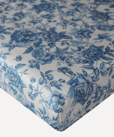 Coco & Wolf Regency Trail Ardington Cotton Sateen Super King Fitted Sheet In Blue