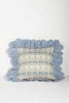 Coco & Wolf Scallop Ruffle Cushion Cover In Blue