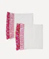 Coco & Wolf Set Of Two Mitsi Valeria Pink Double Ruffle Face Towel 33x33cm