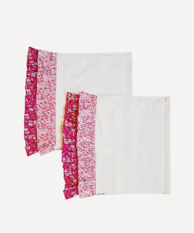 Coco & Wolf Set Of Two Mitsi Valeria Pink Double Ruffle Face Towel 33x33cm