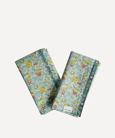 Coco & Wolf Strawberry Thief And Betsy Sage Stitch Edge Napkins Set Of Two