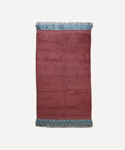 Coco & Wolf Strawberry Thief And Katie And Millie Ruffle Edge Bath Towel In Multi