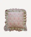 COCO & WOLF COCO & WOLF STRAWBERRY THIEF AND SPRING CAPEL SQUARE RUFFLE CUSHION