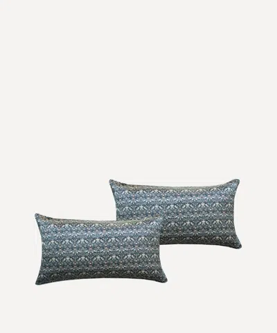 Coco & Wolf Strawberry Thief Grey Silk King Pillowcases Set Of Two