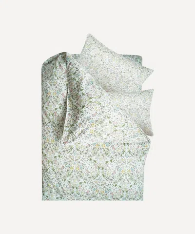Coco & Wolf Tapestry Ardington Cotton Sateen Double Duvet Cover Set In White