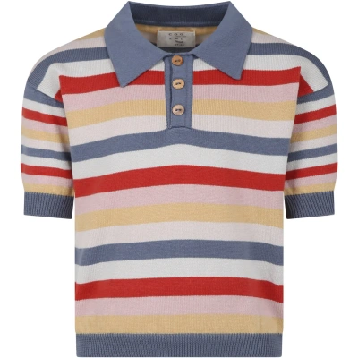 Coco Au Lait Multicolor Polo Shirt For Kids With Striped Pattern