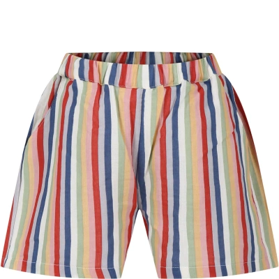 Coco Au Lait Multicolor Shorts For Kidswith Stripes Pattern