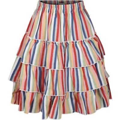 Coco Au Lait Kids' Multicolor Skirt For Girl With Stripes Pattern
