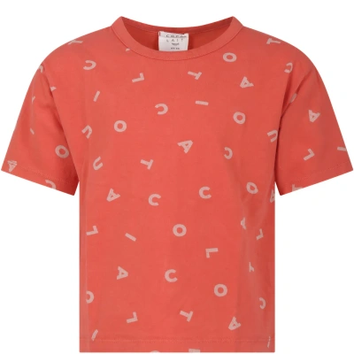 Coco Au Lait Red T-shirt For Kids With Logo