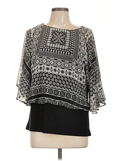 Pre-owned Coco Bianco 3/4 Sleeve Blouse In Black