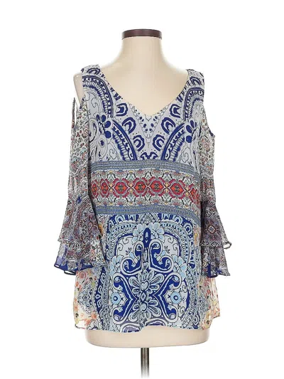 Pre-owned Coco Bianco 3/4 Sleeve Blouse In Blue