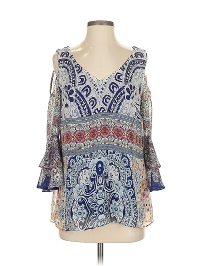 Pre-owned Coco Bianco 3/4 Sleeve Blouse In Blue