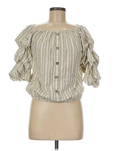 Pre-owned Coco Bianco 3/4 Sleeve Blouse In White
