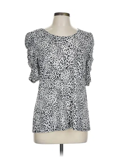 Pre-owned Coco Bianco Short Sleeve Blouse In Silver
