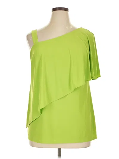 Pre-owned Coco Bianco Sleeveless Top Green One Shoulder Neckline Tops
