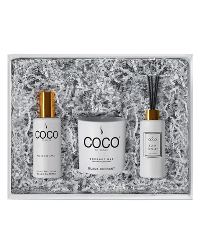 COCO BY STONE COCO BY STONE BLACK CURRANT DIFFUSER, ROOM SPRAY & CANDLE GIFT PACK