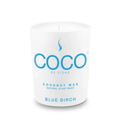 Coco By Stone Blue Birch Natural Coconut Apricot Wax Candle