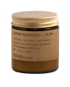Coco By Stone Handmade 3.5oz Sandalwood + Teak Natural Coconut Apricot Wax Candle In Brown