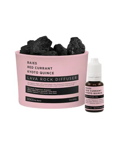 Coco By Stone Handmade Lava Rock Diffuser With Oil Starter Pack - Inspired By  Baies By Diptyque In Pink