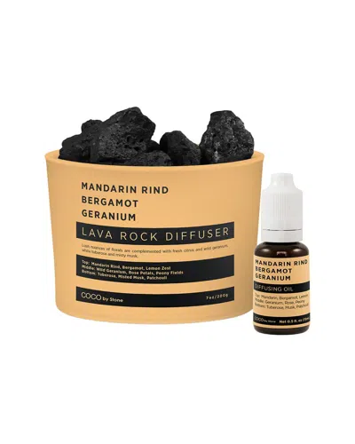 Coco By Stone Handmade Lava Rock Diffuser With Oil Starter Pack - Inspired By  Aesop In Orange