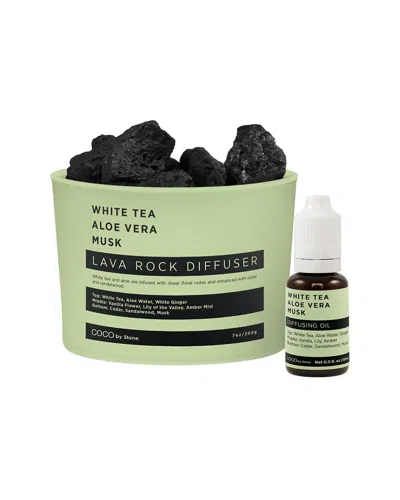 Coco By Stone Handmade Lava Rock Diffuser With Oil Starter Pack - Inspired By  Daniel Stone In Green