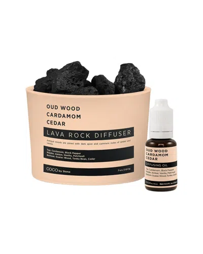 Coco By Stone Handmade Lava Rock Diffuser With Oil Starter Pack - Inspired By  Oud Wood By Tom Ford In Orange