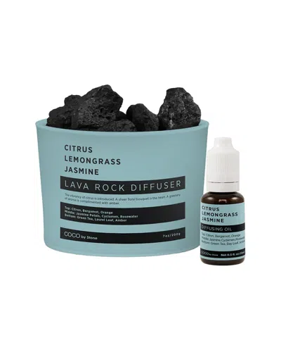 Coco By Stone Handmade Lava Rock Diffuser With Oil Starter Pack - Inspired By  The W Hotel In Blue