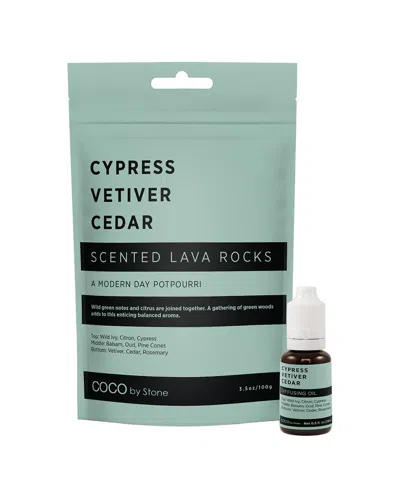 Coco By Stone Handmade Scented Lava Rocks With Oil Starter Pack - Inspired By  Aesop In Green
