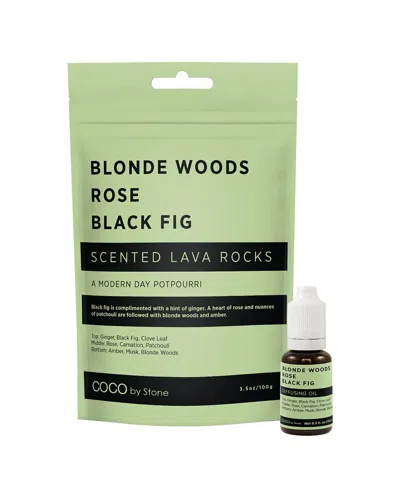 Coco By Stone Handmade Scented Lava Rocks With Oil Starter Pack - Inspired By  The Edition Hotel In Green