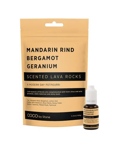 Coco By Stone Handmade Scented Lava Rocks With Oil Starter Pack - Inspired By  Aesop In Orange