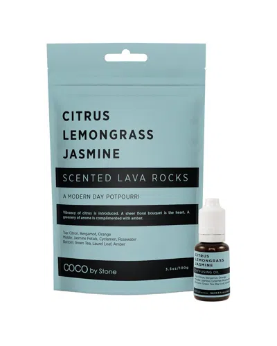 Coco By Stone Handmade Scented Lava Rocks With Oil Starter Pack - Inspired By  The W Hotel In Blue