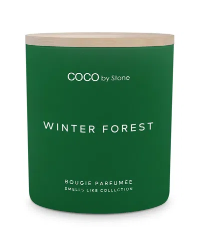 Coco By Stone Smells Like A Winter Forest 11oz Coconut Wax Candl In Green