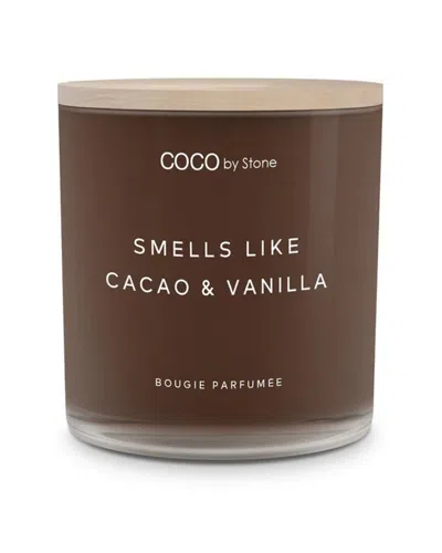 Coco By Stone Smells Like Vanilla Beans & Cacao 11oz Coconut Wax Candle In Brown