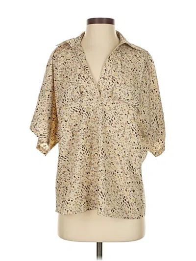 Pre-owned Coco + Carmen 3/4 Sleeve T-shirt In Brown