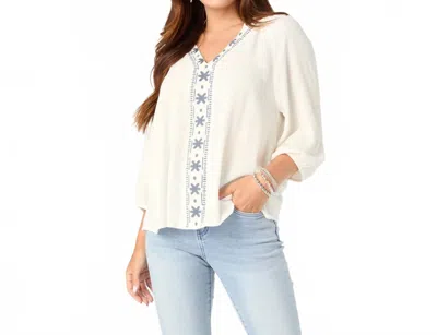 Coco + Carmen Abi V-neck Top In White