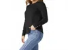 Coco + Carmen Alexis Super Soft Top With Snap Cuff In Black In Black