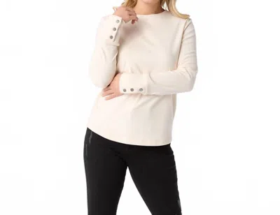 Coco + Carmen Alexis Super Soft Top With Snap Cuff In Ivory In Neutral