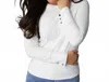 Coco + Carmen Alexis Super Soft Top With Snap Cuff In White In White