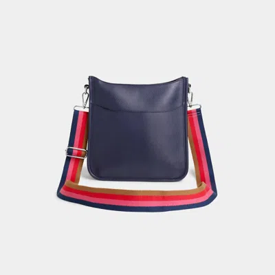Coco + Carmen Alma Zip Top Messenger With Detachable Crossbody Strap Navy