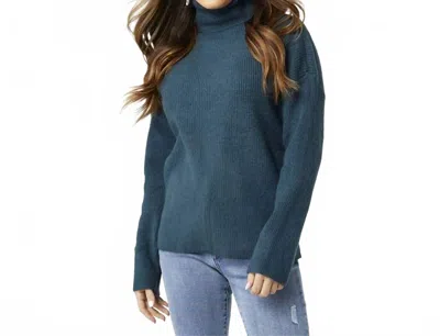 Coco + Carmen Amable Turtleneck Sweater In Teal In Blue