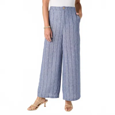 Coco + Carmen Andrea Textured Pant With Pockets In Blue Stripe