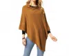 Coco + Carmen Asymmetrical Lightweight Poncho In Camel In Brown