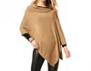 Coco + Carmen Asymmetrical Lightweight Poncho In Taupe In Brown