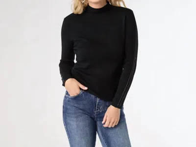 Coco + Carmen Ataya Sweater With Sparkle Sleeve In Black In Multi