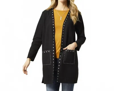 Coco + Carmen Aubree Long Cardigan In Black