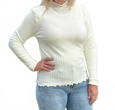 Coco + Carmen Avalee Cable Knit Sweater In Winter White
