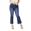 Coco + Carmen Bambu Soft Flare Ankle Jeans In Indigo Dark Denim In Multi
